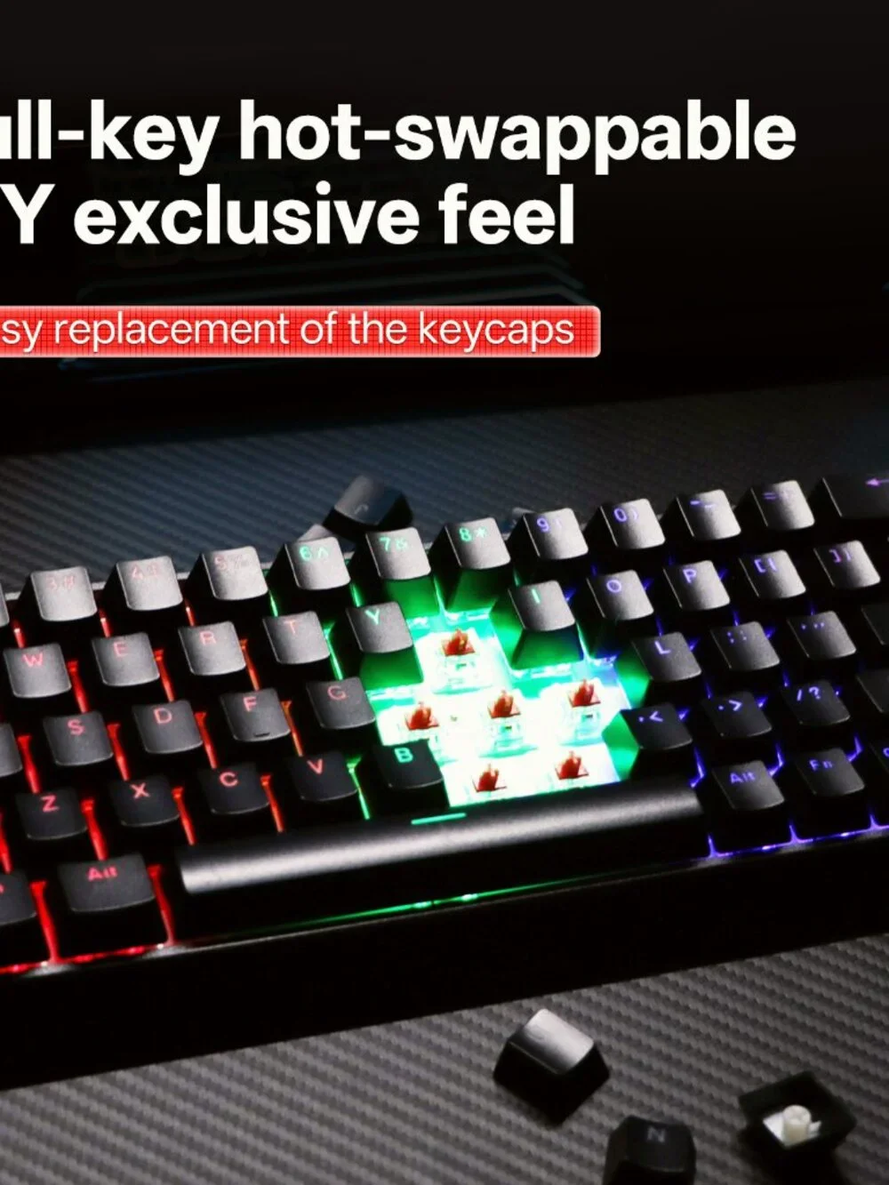 Kavlorn KL61 60% Mechanical Gaming Keyboard White RGB Backlit